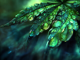 Aufkleber - Medical cannabis oil, marijuana leaf with oil extract