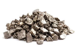 Poster - Pile of raw nickel ore before processed, isolated on white background