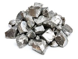 Poster - Pile of raw nickel ore before processed, isolated on white background