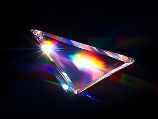 Poster - Prism light leak texture for photo overlay and effect, lens flare in abstract background, bokeh effect with glow and magical lights on black background