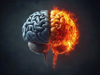 Poster - Right and left hemisphere of the brain creative concept
