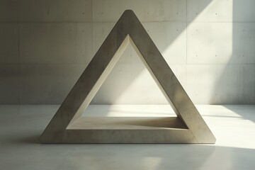 Wall Mural - Concrete triangular structure with minimalist design in a bright room