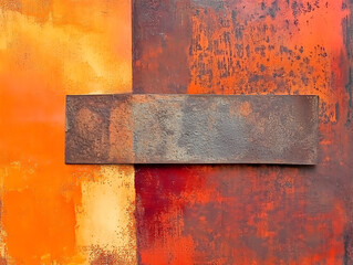 Aufkleber - Grunge rusty orange brown metal corten steel stone background texture