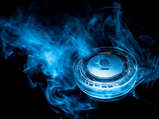 Leinwandbilder - Smoke detector and fire alarm in action background with copy space