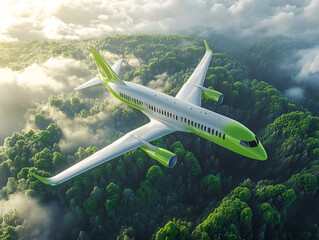Poster - Sustainable aviation fuel concept of flight running on biofuel green energy