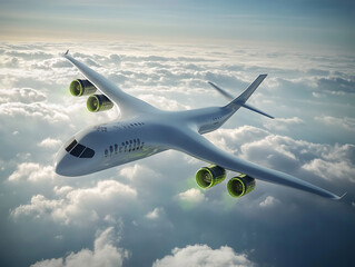 Poster - Sustainable aviation fuel concept of flight running on biofuel green energy