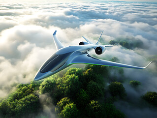 Poster - Sustainable aviation fuel concept of flight running on biofuel green energy