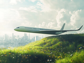 Poster - Sustainable aviation fuel concept of flight running on biofuel green energy