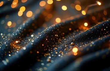Aufkleber - Dark navy background with gold glitter, warm lights. Elegant, luxurious design. Ideal for Christmas holiday themes. Creates festive, glamorous vibe. Perfect for party celebration decorations. Texture