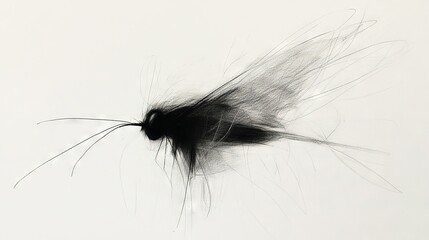 Wall Mural -   A clear photo of a black & white bird's tail with long hair flowing behind