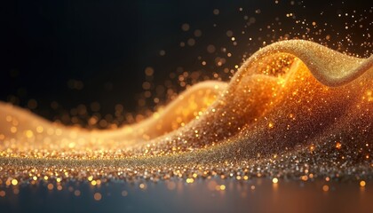 Aufkleber - abstract design with shimmering gold glitter. wave pattern. looks like galaxy nebula. suitable for b