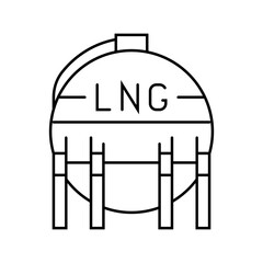 Wall Mural - liquefied natural gas lng line icon vector. liquefied natural gas lng sign. isolated contour symbol black illustration