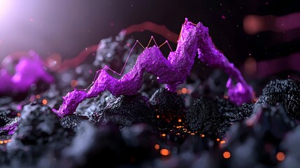 Poster - mesmerizing abstract purple graph chart displayed on a dark futuristic digital setting showcasing fi