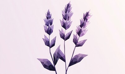 Poster - A stylized illustration of lavender flowers in a geometric design.
