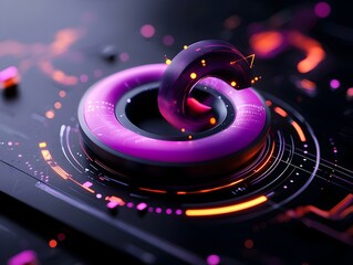 Poster - Futuristic purple business graph chart with dynamic infographic abstract data points glowing wireframe and seamless transition  Cinematic sci fi hyper influenced