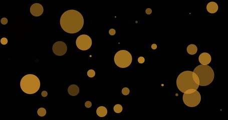 Poster - image of yellow spots on black background