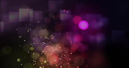 Poster - Image of glowing spots of light on dark background