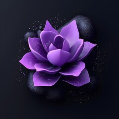 Poster - luxurious purple financial data chart blooming on obscure background elegant corporate data display 