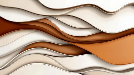 Poster - Discover a sleek abstract design with white and brown layers, perfect for modern aesthetics and creative projects.