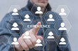 © wladimir1804 - Man working on virtual touch screen presses word: EXPERIENCE. Rating Service Experience. Customer review satisfaction feedback survey concept.