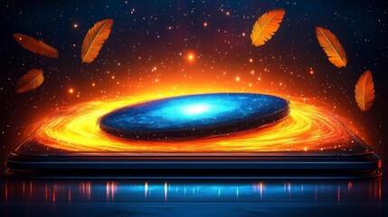 Wall Mural - ethereal galaxy cloud nebula with radiant colors sparkling stars and light waves showcasing the beau