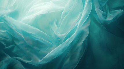 Poster - Soft aqua fabric creating a serene and calming atmosphere in bright light