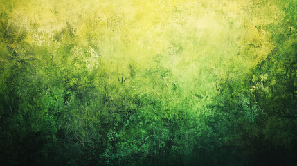 Poster - Abstract landscape of green and yellow gradients with textured details in a vibrant display