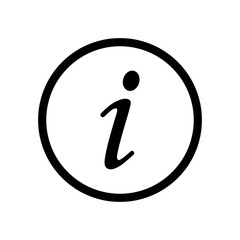 Poster - Information icon. Circular info symbol. Simple vector design. Black and white style.