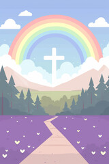 Wall Mural - Web design featuring a cross in the background wi