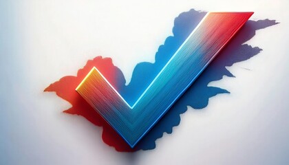 Poster - A colorful checkmark symbolizing approval or success, set against a blended gradient background.