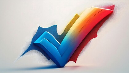 Poster - A colorful 3D checkmark graphic against a light background, symbolizing completion, approval, or success.