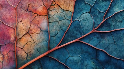 Poster - A Detailed Close Up Of A Dried Leaf Showing Veins And Texture