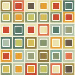 Poster - Retro Modern Colourful Squares Seamless Pattern