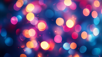 Poster - Colorful bokeh lights create a vibrant atmosphere during an evening celebration