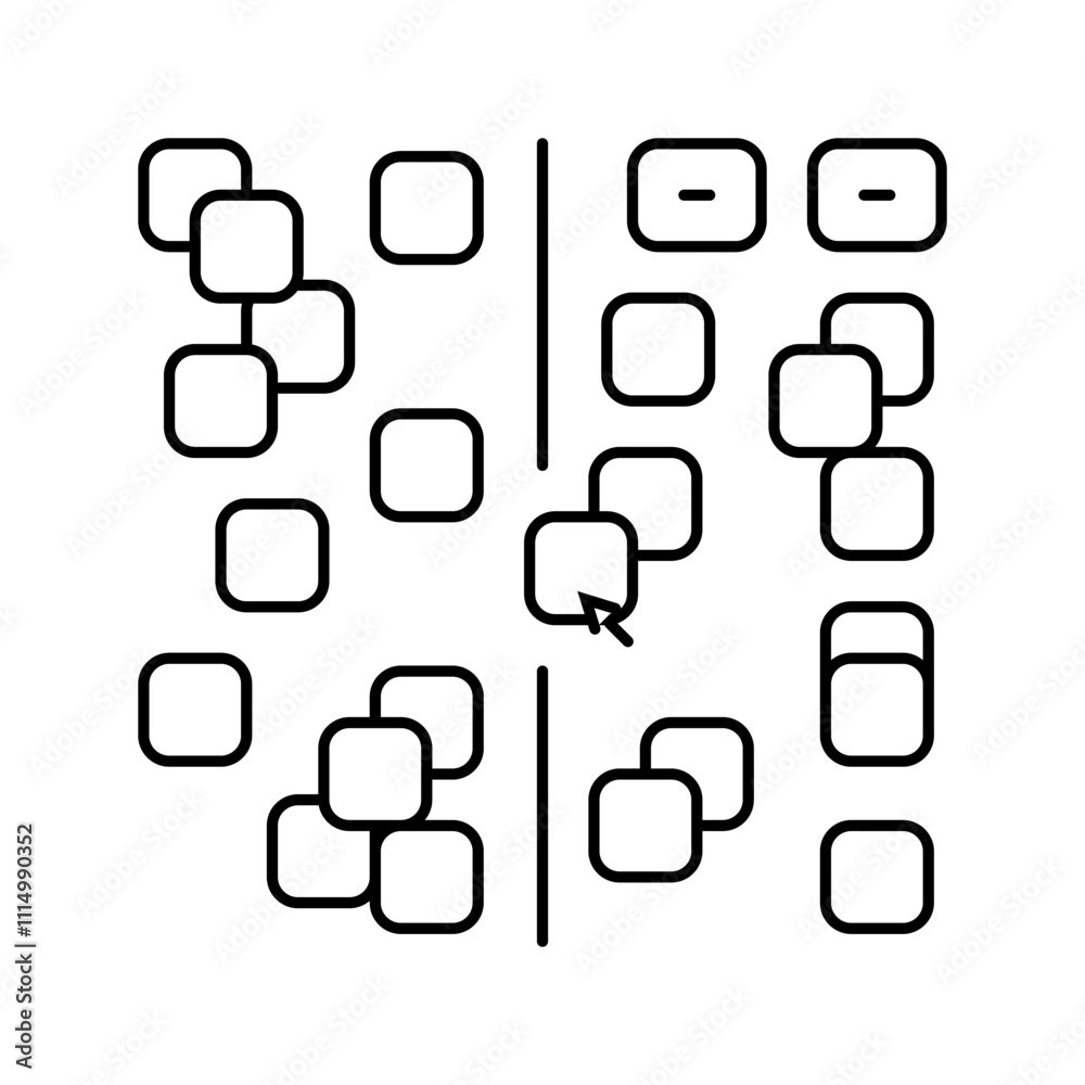 affinity diagram ux ui design line icon vector. affinity diagram ux ui ...