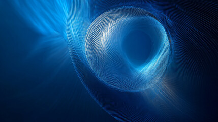 Poster - Swirling blue abstract design creates a sense of depth and movement in digital art