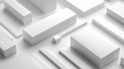 Poster - Abstract White Geometric Shapes Background Minimalist Design Modern Architecture