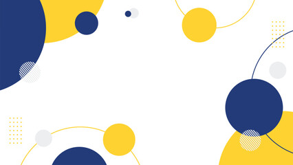 Poster - flat geometric shape background with yellow and blue color. suitable for background, wallpaper, bann
