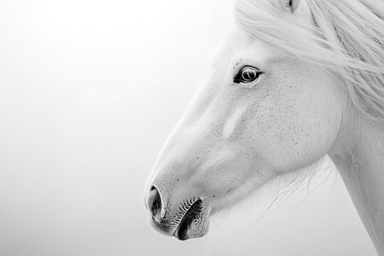 Very high quality white hours on a white background. Generative  Ai
