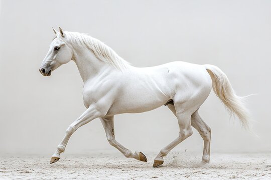 Very high quality white hours on a white background. Generative  Ai