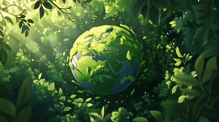 Canvas Print - Earth's Embrace: A Lush Green Sanctuary