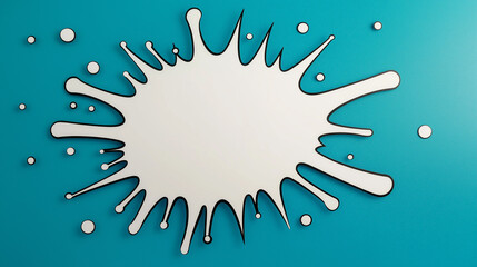 Poster - White splashing liquid on a blue background creating a cartoon style effect