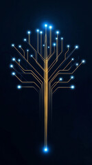 Poster - Glowing electronic tree symbolizing technology and growth