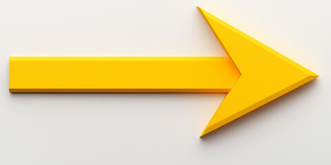 Poster - Yellow arrow pointing right on white background