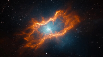 Aufkleber - Supernova explosion creating a colorful nebula in deep space
