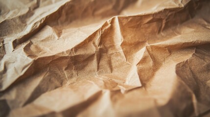 Poster - Exploring the rich texture of craft brown paper, this detailed surface showcases waves and folds illuminated softly, inviting artistic creativity and tactile experiences in design projects