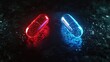 © Veayo - red pill and blue pill, matrix movie style scene, slightly transparent pills kind of neon glowing, dark ambience, 4k