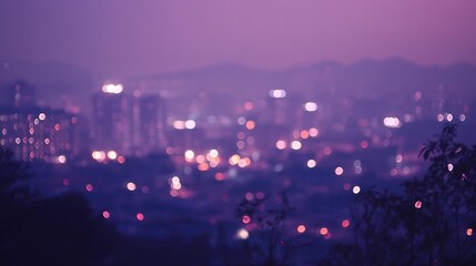 Poster - Cityscape with bokeh lights at night, defocused background - Generated AI