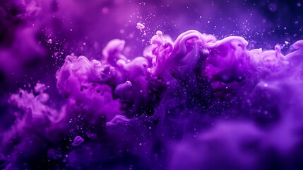 Poster - Purple ink in water. Abstract background for design. 3d rendering - Generated AI