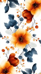 Poster - Bouncy garden spread featuring rounded flower buds and exaggerated botanicals in a rhythmic diagonal layout